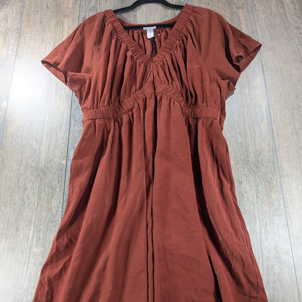 Ava & Viv Short Flutter Sleeve Dress - Rust - 1X